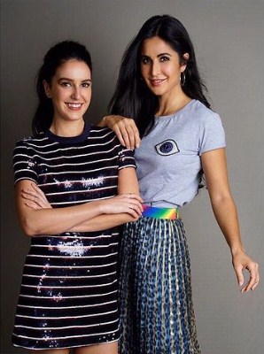 Isabelle Kaif with her sister Katrina Kaif