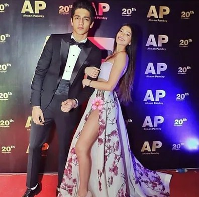 Ahaan Panday with his sister.
