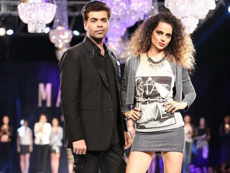 Kangana Ranaut with Karan Johar in a Public Event