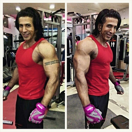 Vishal Kotian in gym working out biographia