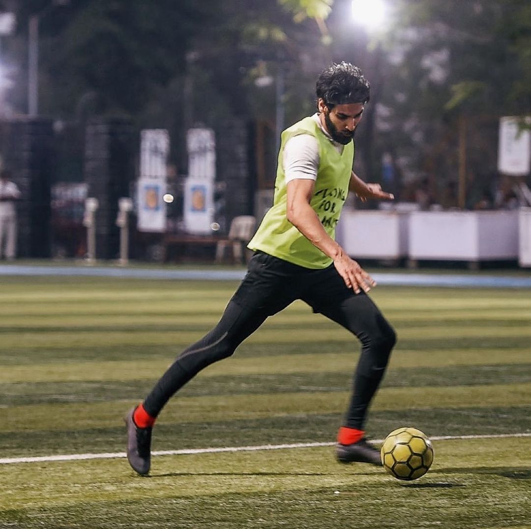 Ahan Shetty Photo while Playing Football