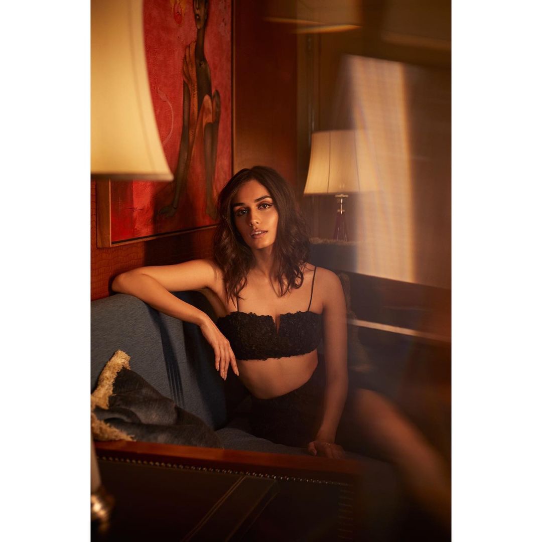 Manushi Chhillar Bold and Sexy Pic in Black Bralette