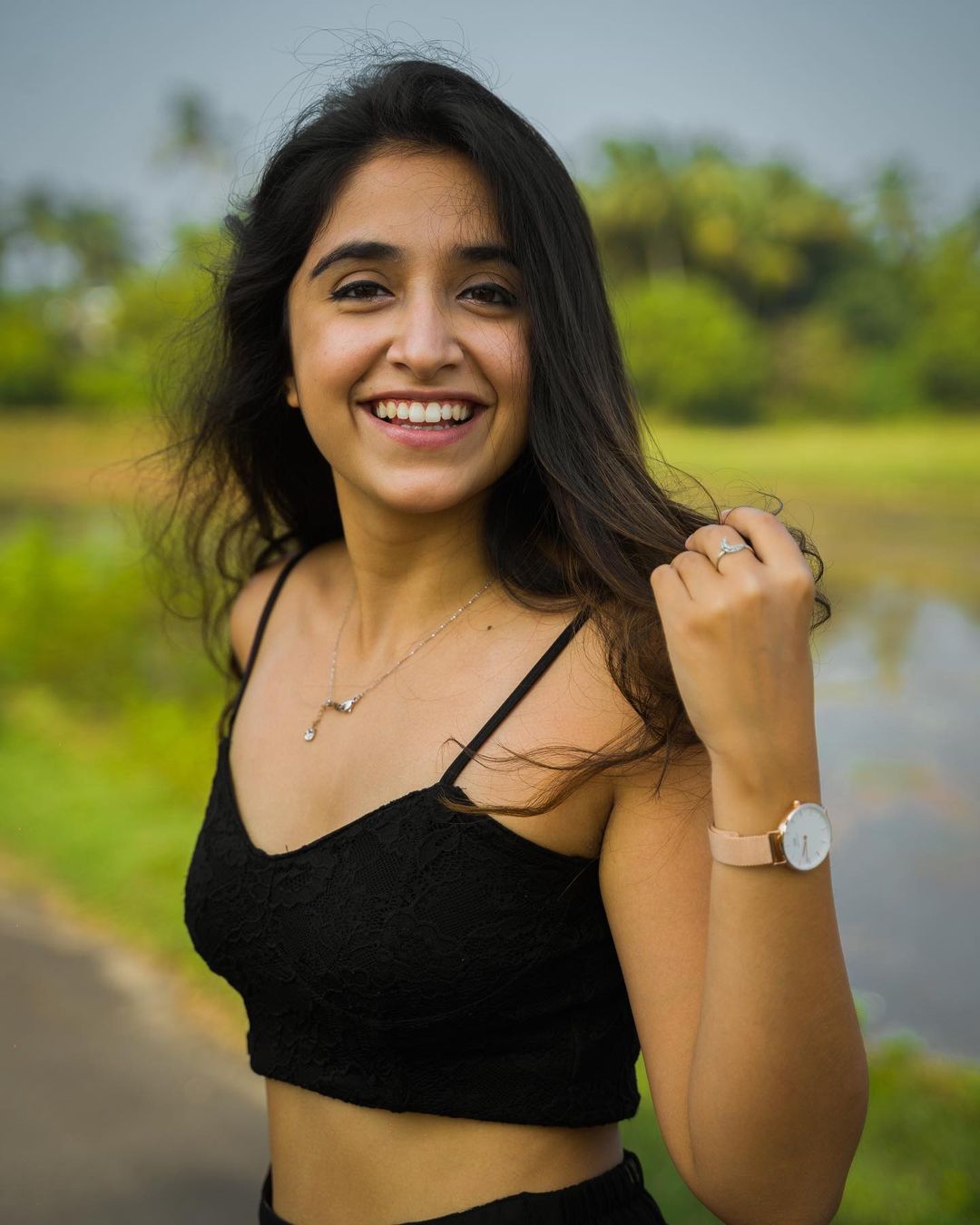 Aakanksha Monga Female Travel Vlogger of India in Black Dress Biographia