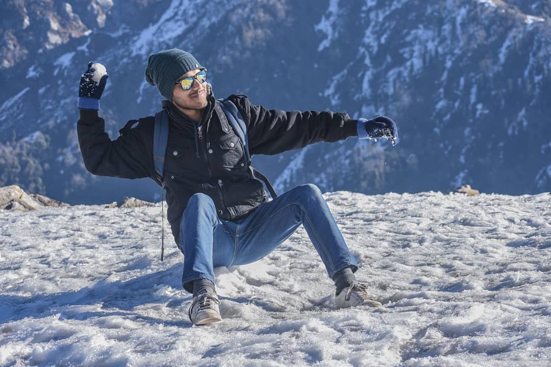 Anmol Jaiswal a Travel Vlogger and Creator of Indian Backpacker YouTube Channel in Triund McLeod Ganj