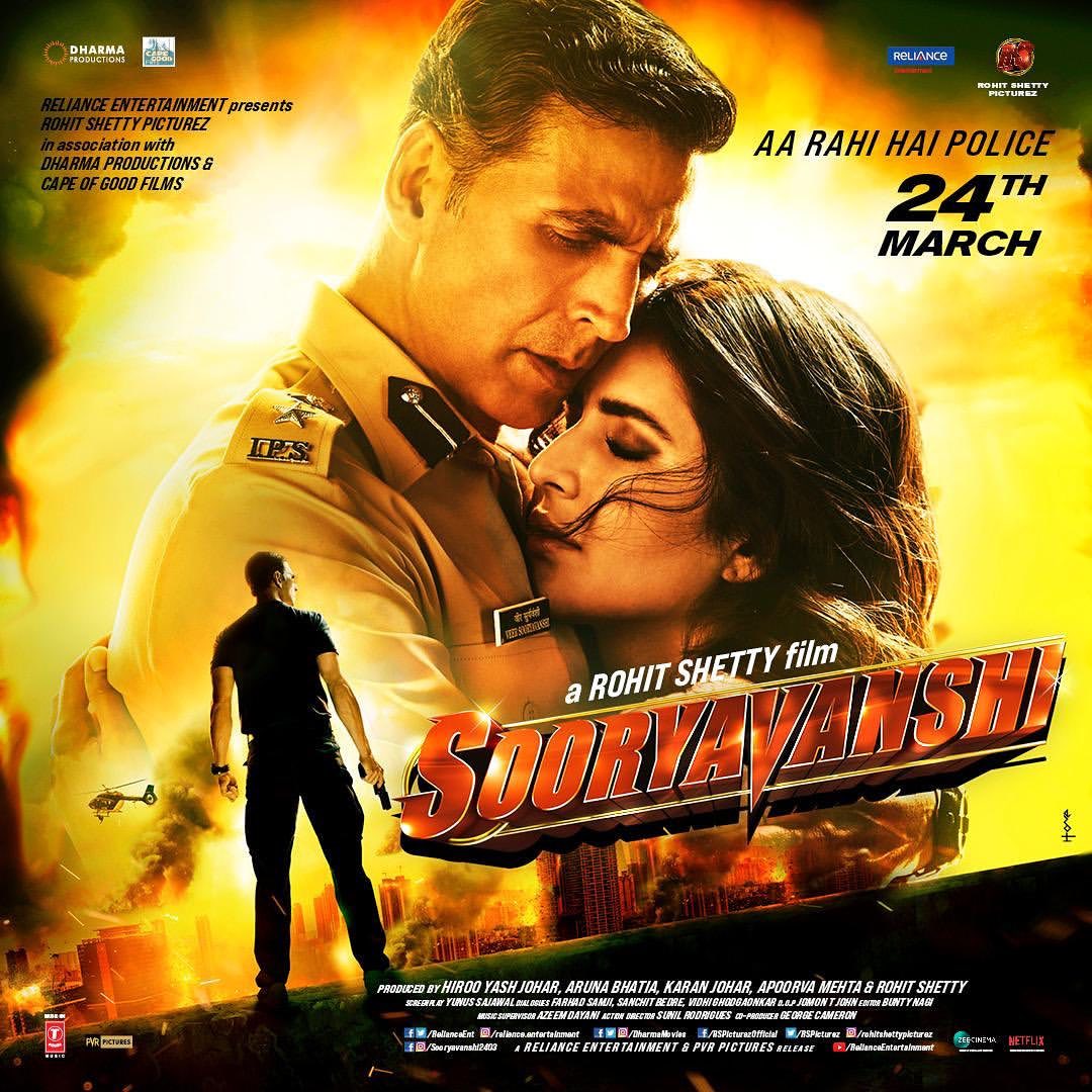 Poster of Sooryavanshi featuring Akshay Kumar and Katrina Kaif