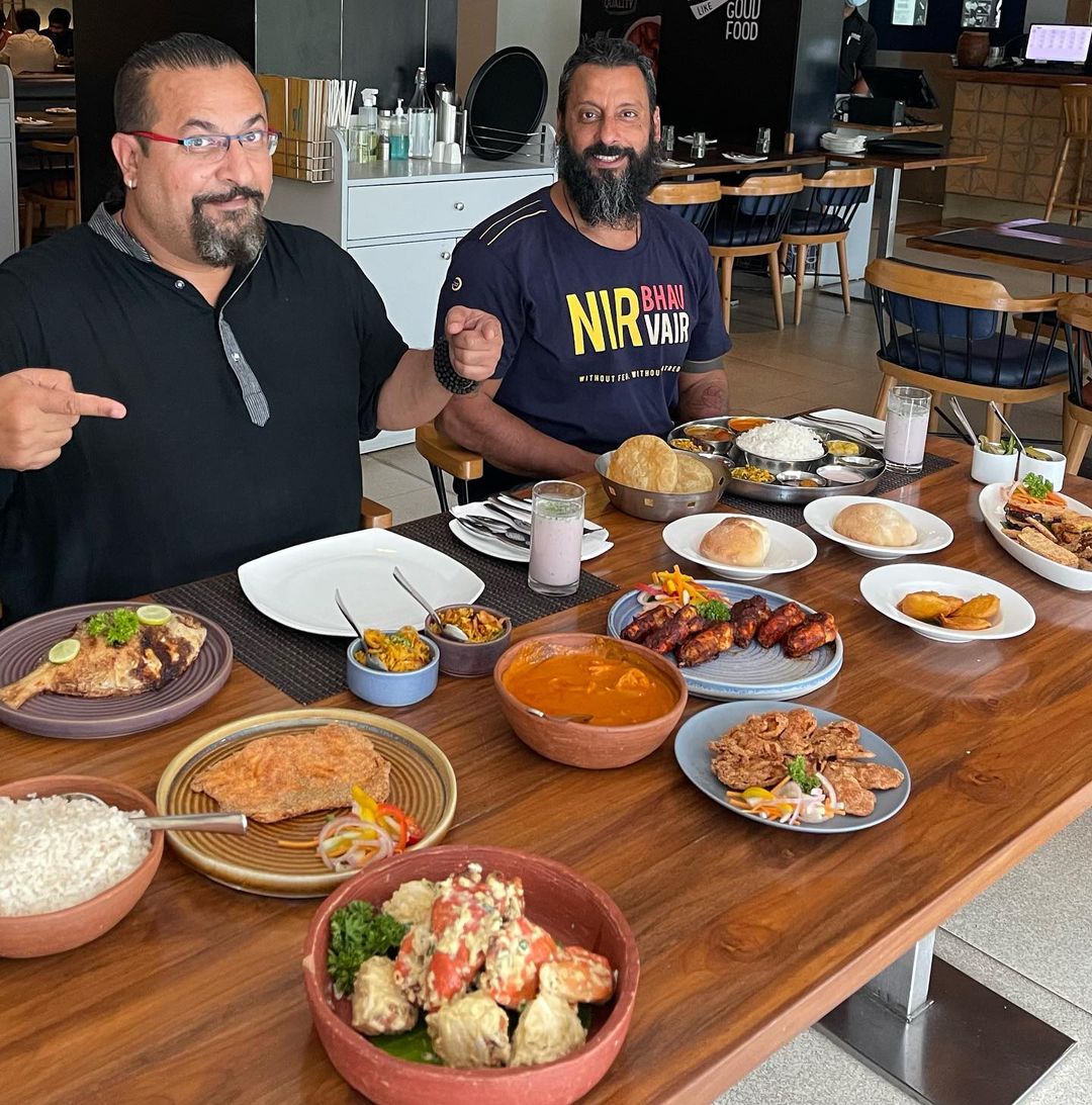 Rocky and Mayur Enjoying Food at Peep Kitchen in Panjim Goa