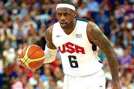 Lebron James playing for USA Joursey number 6