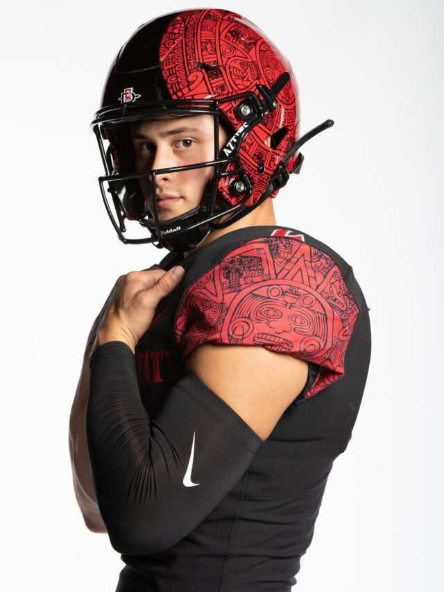 Aztecs unveil new football uniforms in dramatic fashion